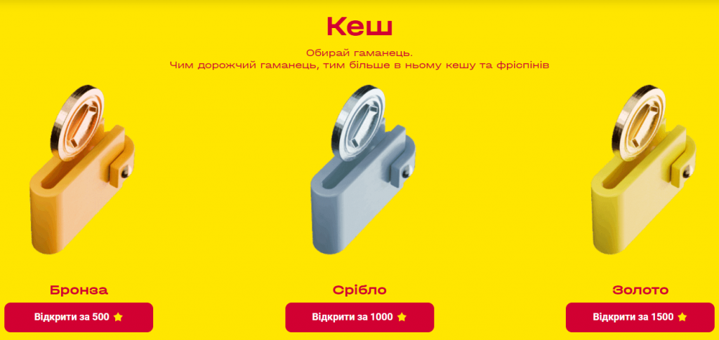 Гаманці з бонусами 